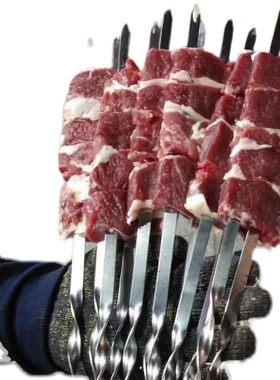 可以烤1斤的大串不锈钢商用烧烤针签新疆1厘米宽度公分羊肉串