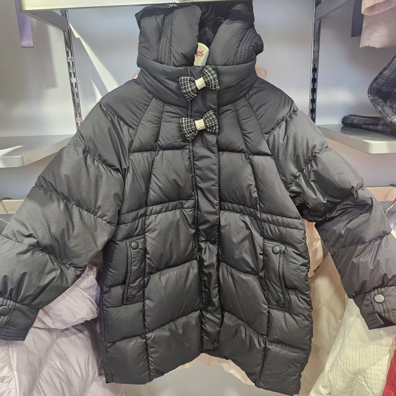 正品abckids童装2025冬季女童中长款厚保暖羽绒服外套F551309270