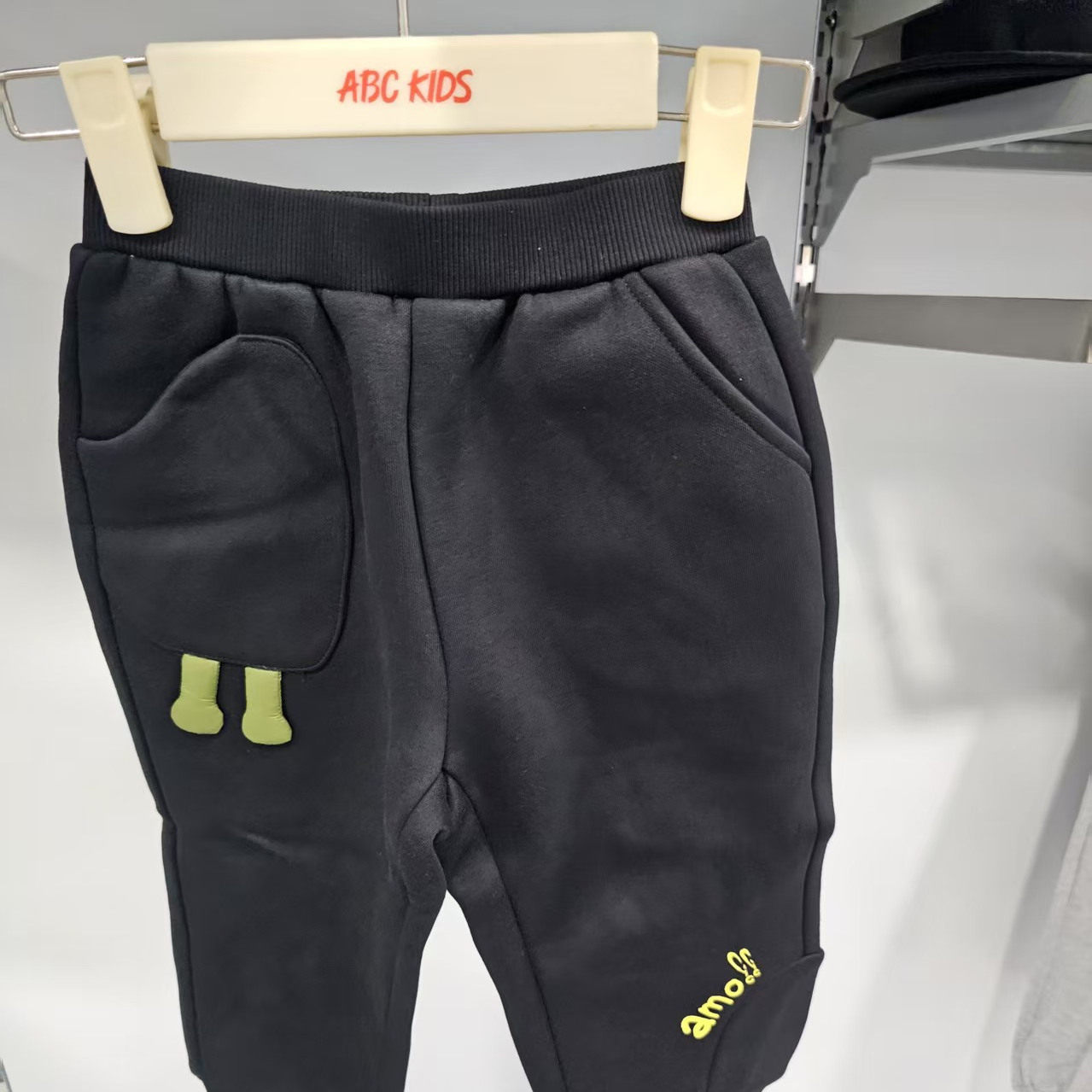 正品abckids童装2025冬季新男小童棉布保暖款针织长裤F552213094