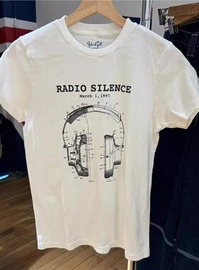 Brandy baby新款纯棉Radio摇滚印花宽松短袖T恤女夏季bm显瘦上衣