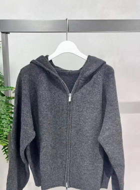 麦家商场同款2025秋冬新款连帽针织开衫打底毛衣衫5GA234111