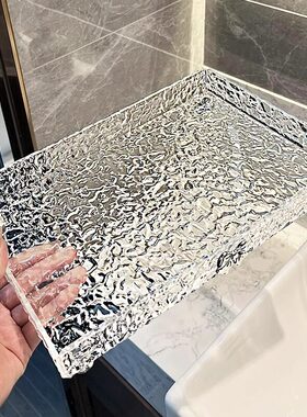 托盘长方形客厅家用轻奢高档美容院亚克力新款茶盘水杯子茶具果盘