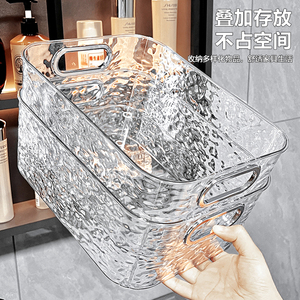 轻奢亚克力收纳盒桌面透明面膜护肤品化妆品收纳筐零食杂物整理盒