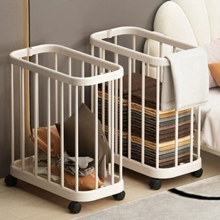 家用脏衣篮防水浴室瑜伽垫健身器材收纳筐大容量窄缝脏衣篓带轮子