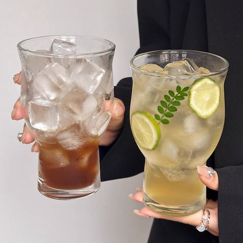 创意玻璃杯茶杯超厚咖啡杯大容量饮料宽口杯水杯啤酒杯高颜值