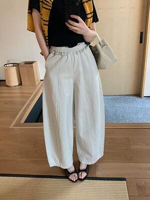 卡蔓诗QZX10809韩国春薄款慵懒风显瘦阔腿宽松简约设计感休闲裤女
