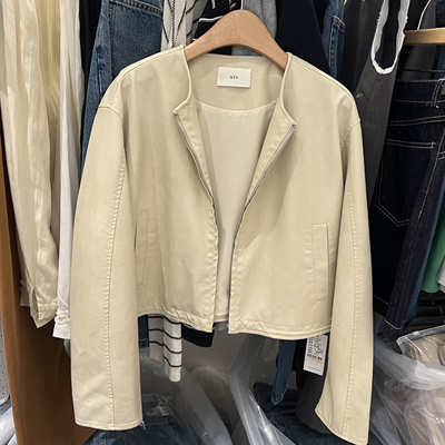 卡蔓诗QZX10029立领皮衣夹克女2026年秋季时尚宽松显瘦短款外套