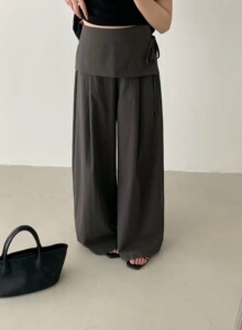 XINBORONG5052-1夏季薄款宽松直筒屁帘休闲裤女新款垂感阔腿长裤