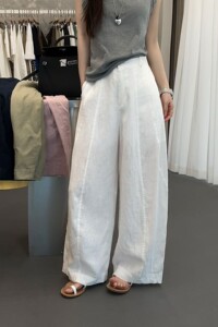 韩国Sommy598高腰亚麻休闲裤女2026夏新款百搭显瘦垂感直筒裤长裤