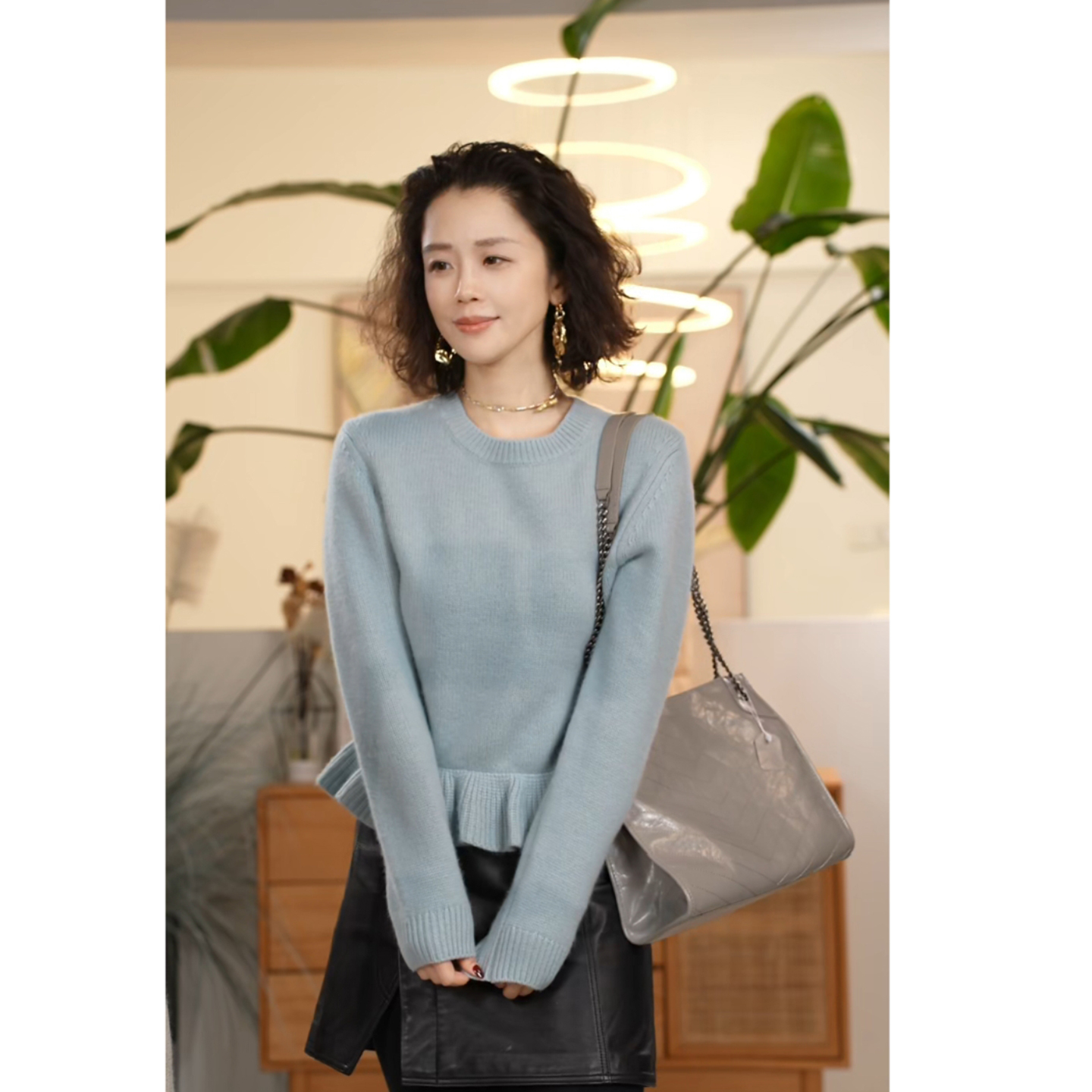 设计感花边毛针织开衫女百搭上衣