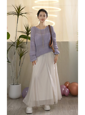 Y【叭哒不惑】仙女下凡  天丝柔雾纱裙氛围感气质半身裙女时尚