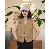 百搭马甲 上衣小马设计感时尚 叭哒不惑 羊毛针织背心无袖