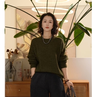 X【叭哒不惑】无界 绵羊毛针织圆领百搭慵懒秋冬套头保暖毛衣