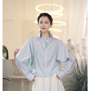女时尚 衬衫 棉设计感减龄百搭长袖 休闲上衣 叭哒不惑