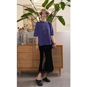 时尚 涟漪 气质拼接蕾丝开叉半身裙高腰垂感半裙 叭哒不惑