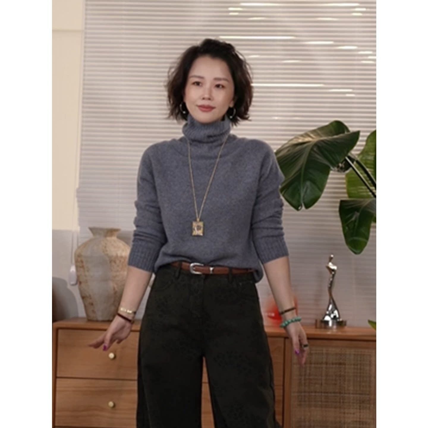 Y【叭哒不惑】baby山羊绒简约时尚百搭高领长袖宽松针织衫秋冬