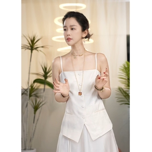 亚麻吊带抹胸马甲女时尚 如风 休闲百搭显瘦上衣 叭哒不惑