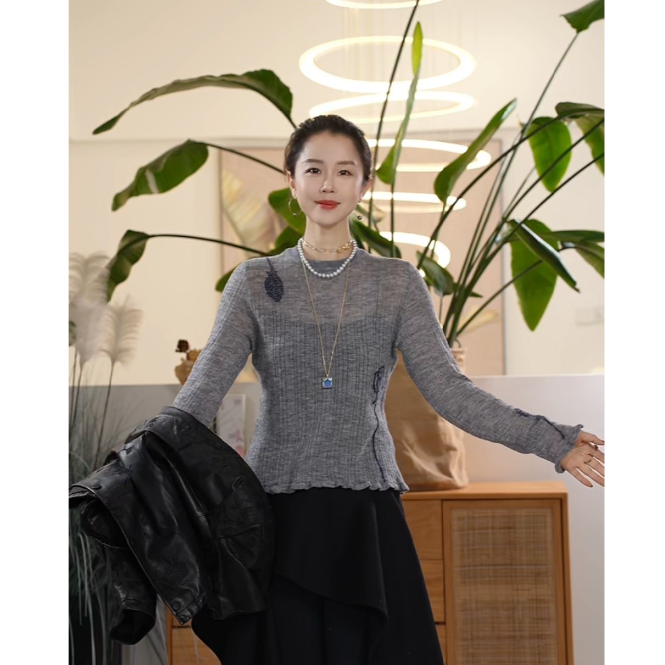 Y【叭哒不惑】玫瑰花开 羊绒羊毛桑蚕丝设计花边针织衫女百搭上衣,女装/女士精品,毛针织衫,淘宝优惠券,粉丝福利购,淘宝优惠卷