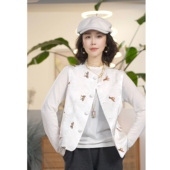 气质刺绣马甲上衣百搭复古重工短款 叭哒不惑 背心圆领