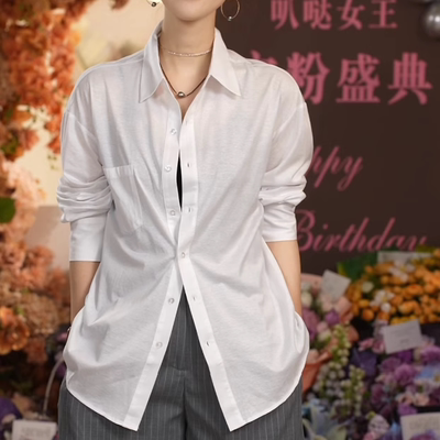 库茵宽松型休闲长袖桑蚕丝