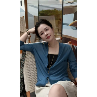 Y【叭哒不惑】水溶羊毛轻薄高级感针织开衫女宽松休闲百搭上衣