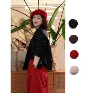 Y 【叭哒不惑】羊毛山羊绒贝雷帽女气质高级感百搭帽子