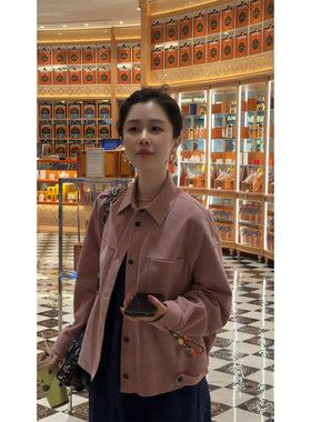 时尚宽松百搭气质休闲皮衣外套女