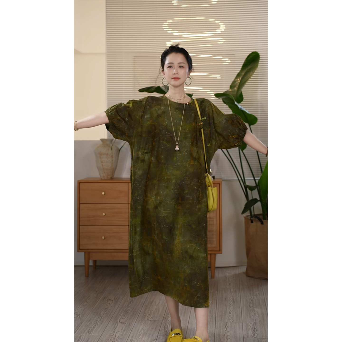 X【叭哒不惑】荷塘月色  新中式金丝提花连衣裙气质宽松裙子女
