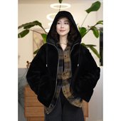 叭哒不惑 baby美利奴羊皮毛一体连帽休闲百搭保暖外套上衣