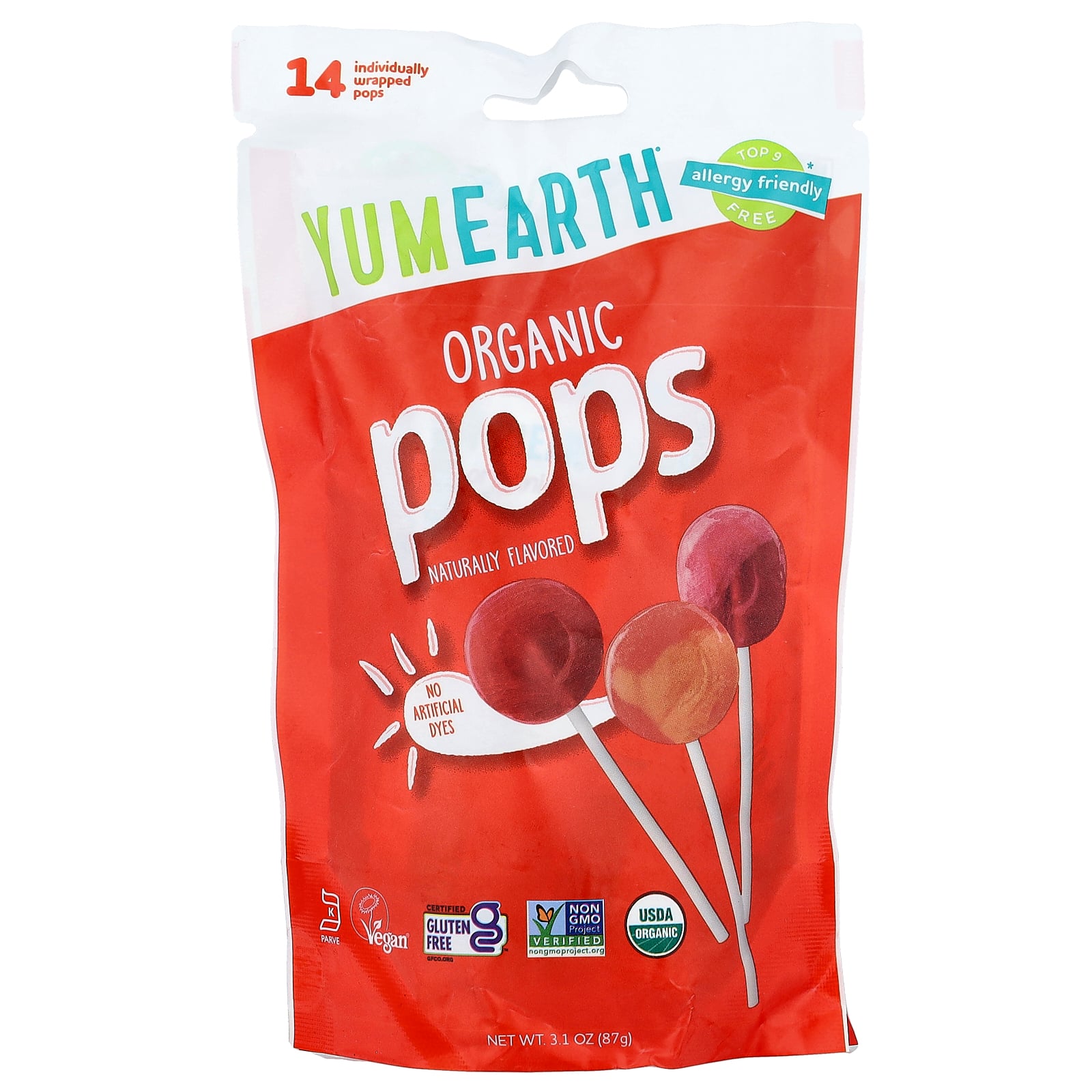 YumEarth有机棒棒糖美国进口无添加天然水果味儿童零食