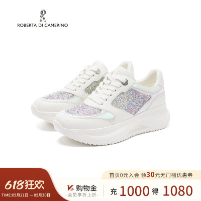 诺贝达幻彩运动鞋新款透气厚底增高老爹鞋舒适休闲女鞋RCS266001