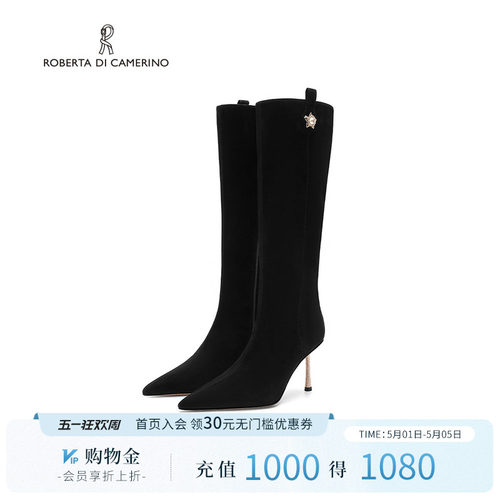 诺贝达欧美风时装靴细跟高筒靴