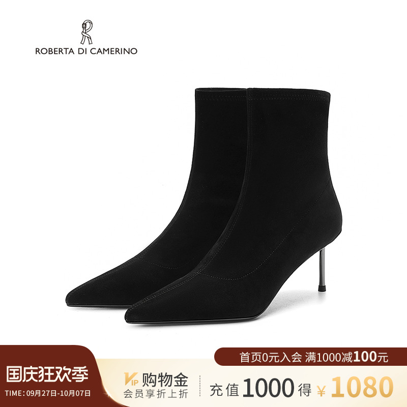 诺贝达欧美风时装靴细跟