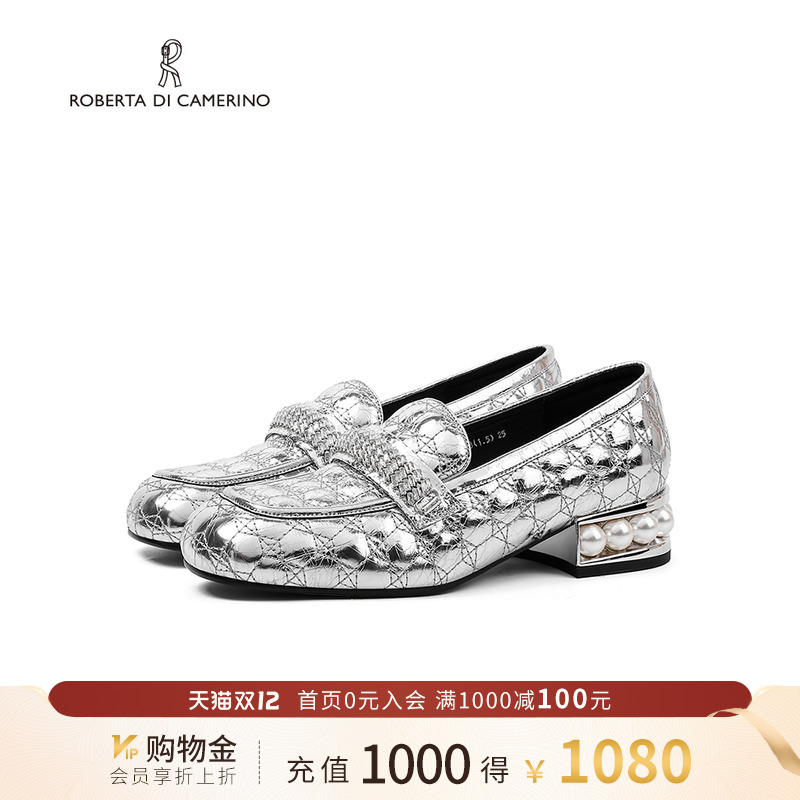 诺贝达女鞋商场同款法式复古粗跟