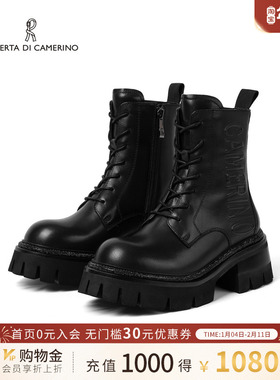 诺贝达冬季马丁靴新款百搭女靴厚底通勤短靴气质显瘦女靴RA245513