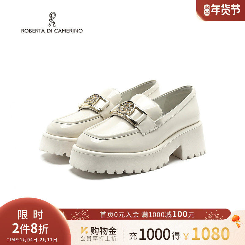 诺贝达女鞋秋季几何饰扣平跟休闲乐福鞋玛丽珍鞋一脚蹬RL239021,女鞋,乐福鞋（豆豆鞋）,淘宝优惠券,粉丝福利购,淘宝优惠卷