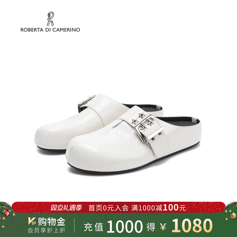 诺贝达包头一脚蹬懒人半拖2025夏季新款复古勃肯拖鞋RWM250105