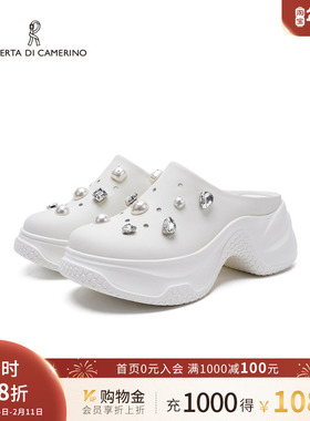 诺贝达2025新款包头拖鞋夏季洞洞鞋厚底休闲沙滩凉鞋RWM250106