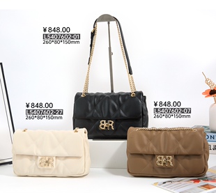 袋鼠专柜新款 百搭单肩斜挎包高级感小众设计链条女包 软真皮时尚