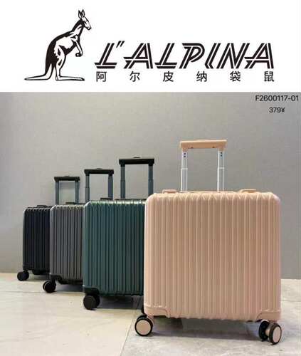 阿尔皮纳袋鼠17寸行李箱男女小型轻便登机箱密码箱子拉杆旅行箱