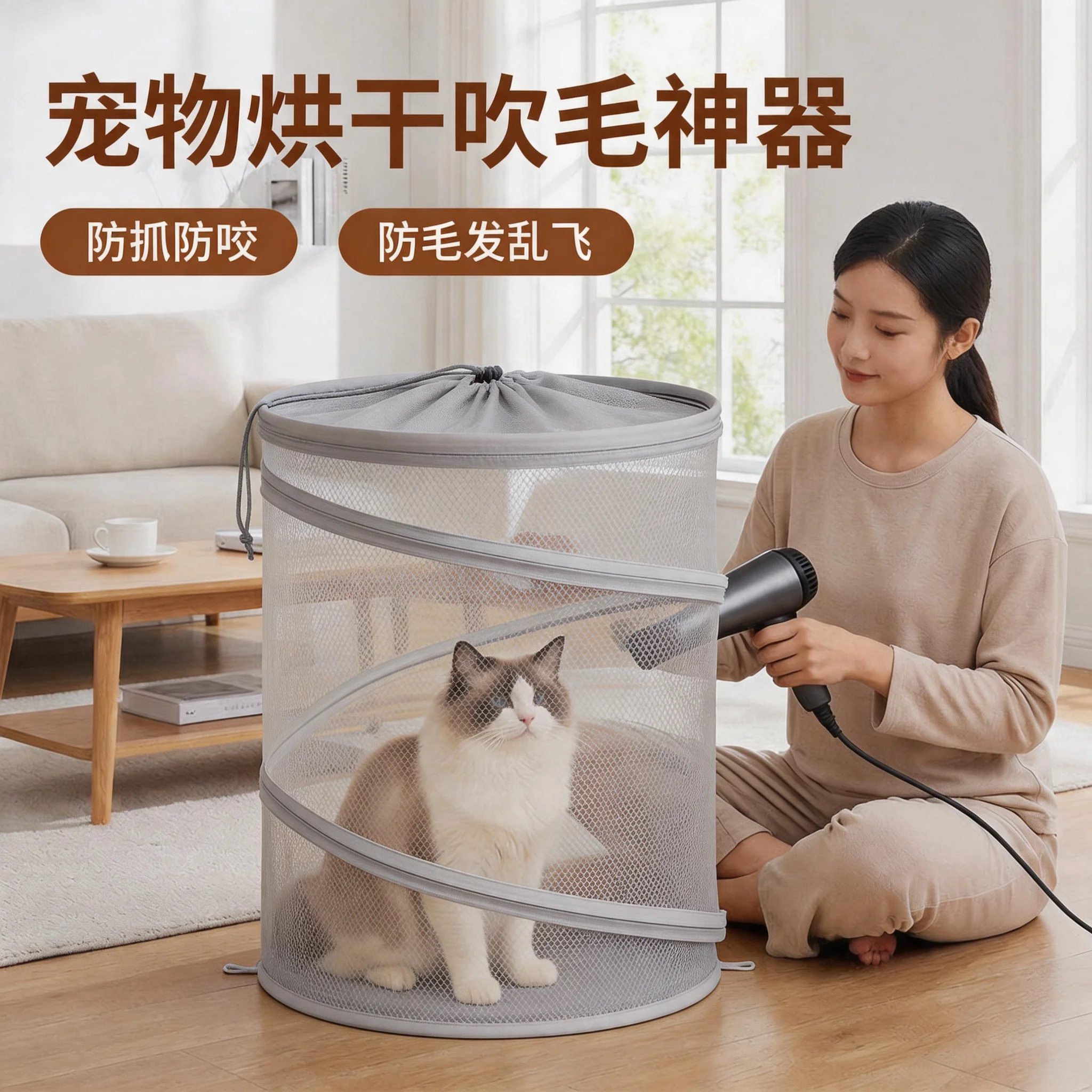 猫咪洗澡吹猫神器宠物烘干箱平替家用烘干机专用防抓咬吹毛吹风机
