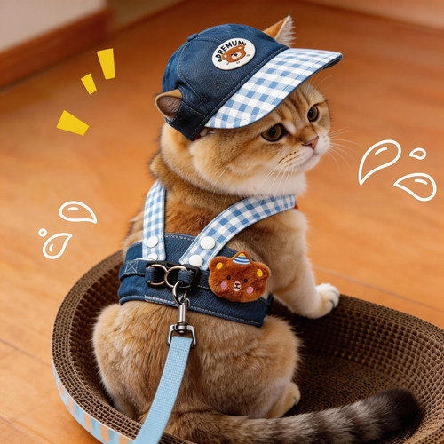 猫咪牵引绳外出专用防挣脱可爱胸背带幼猫遛猫绳子宠物可牵引衣服