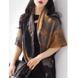 云梦里 山羊绒手工扎染羊绒大方巾围巾披肩