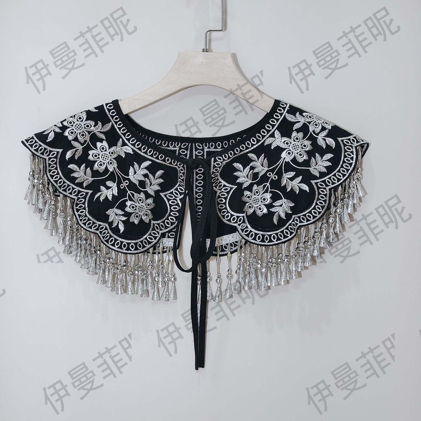 系带刺绣中国风薄款花纹假领子女百搭披肩马面裙斗篷装饰民族风,服饰配件/皮带/帽子/围巾,假领,淘宝优惠券,粉丝福利购,淘宝优惠卷