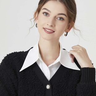 假领子女百搭时尚春秋冬季半身衬衫卫衣毛衣配饰半截衬衣尖领纯色