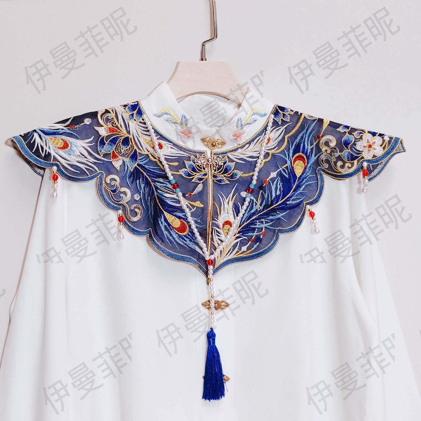 中式刺绣云肩披肩学士服配饰