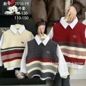 圆领背心上衣 男童针织马甲中小童套头马甲宝宝针织衫 2026春季 新款