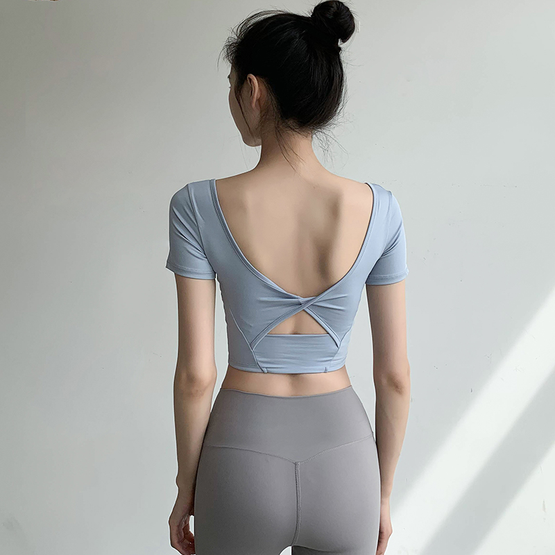 网红健身专业瑜伽运动薄款短袖
