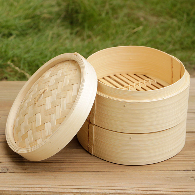小蒸笼竹制家用小蒸格竹蒸屉小笼包子常规商用小笼包蒸饭笼竹屉