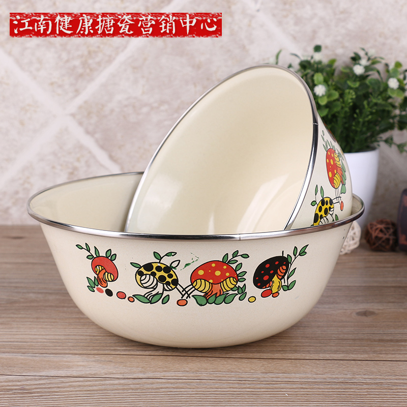 搪瓷搅拌碗不锈钢包边怀旧经典搪瓷碗饭碗汤碗菜碗冰箱菜盆汤盆|ruв категории посуда, посуда, чаша - от Buy2taobao.com для оказания профессиональной услуги покупки агента Taobao
